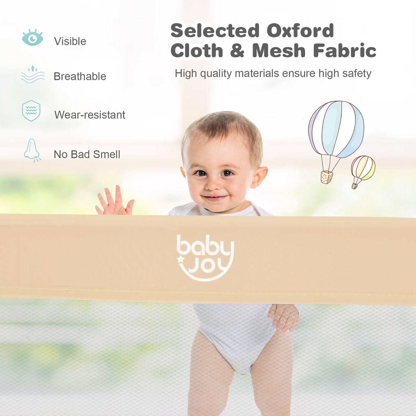 Babyjoy 71&#x27;&#x27;Foldable Baby Bed Rail Guard Toddlers Swing Down Safety Bedrail