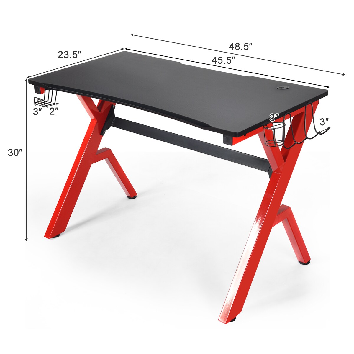 Costway Gaming Desk Computer Desk w/Controller Headphone storage Mouse Pad &#x26; Cup Holder
