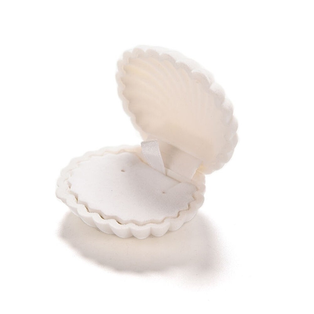 Generic Cute Shell Velvet Gift Box Ring Pendant Jewelry Earrings Storage Display Case