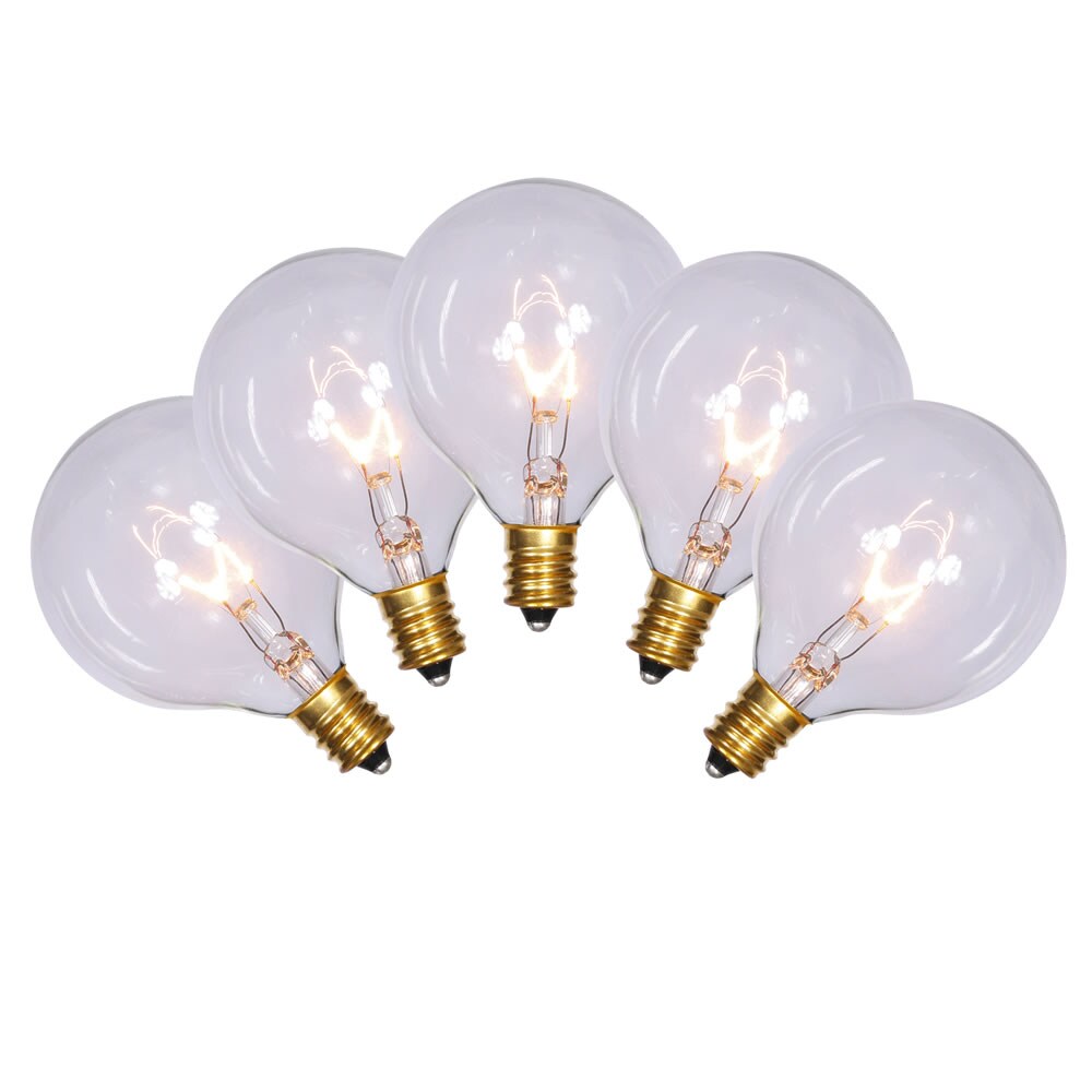 1PK - 10Ft. Incandescent String 15Lt. Clear G50 Lights Green Wire