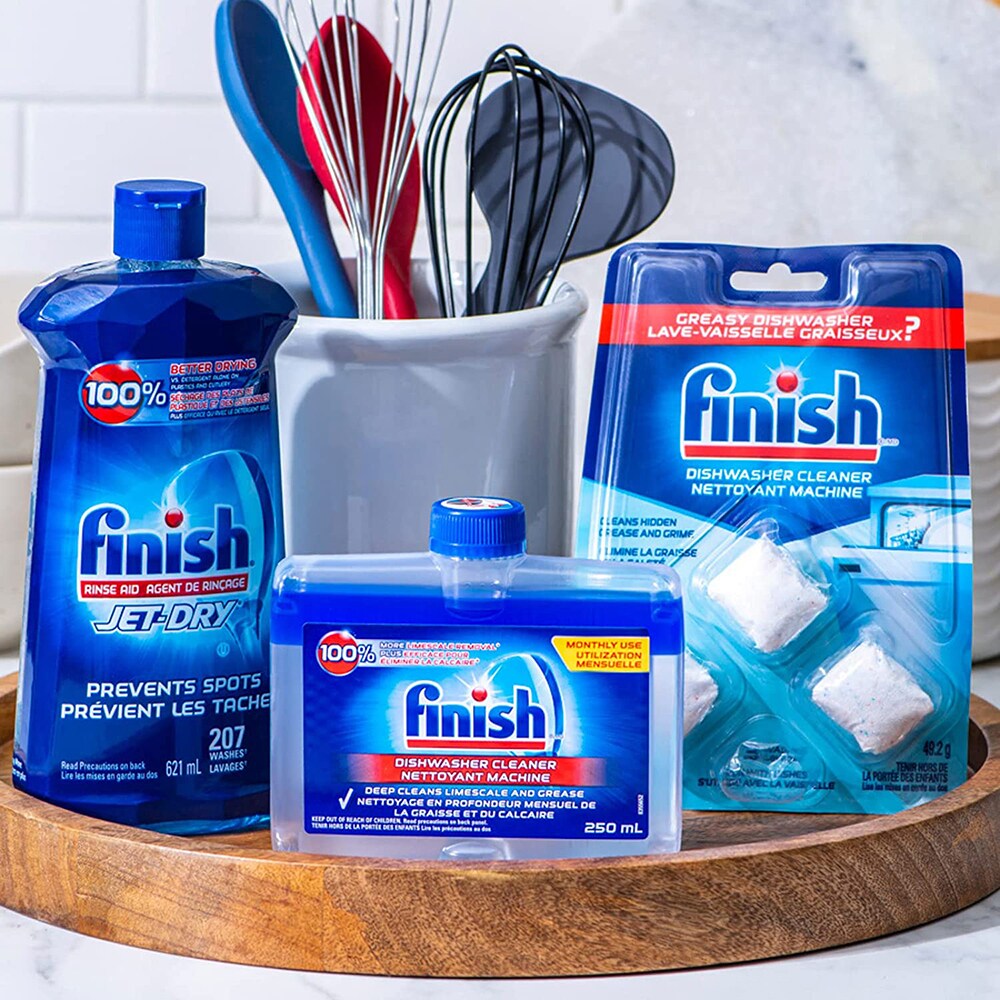 Finish Dishwasher Cleaner Dual Action Formula, Original, 2 Count (Packaging May Vary)