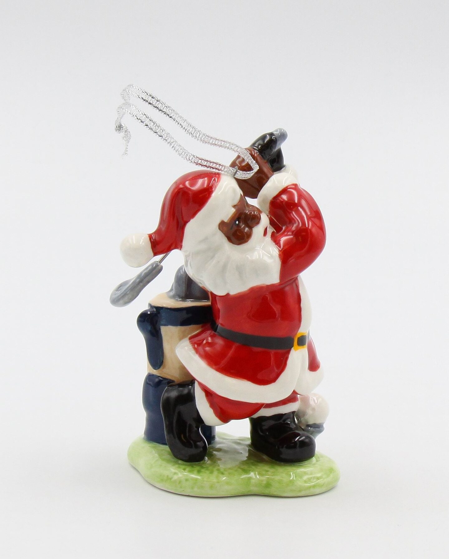 Ceramic African American Golfing Santa Ornament, Home D&#xE9;cor, Gift for Her, Mom, Him, Dad, Christmas tree D&#xE9;cor, Wall Decor