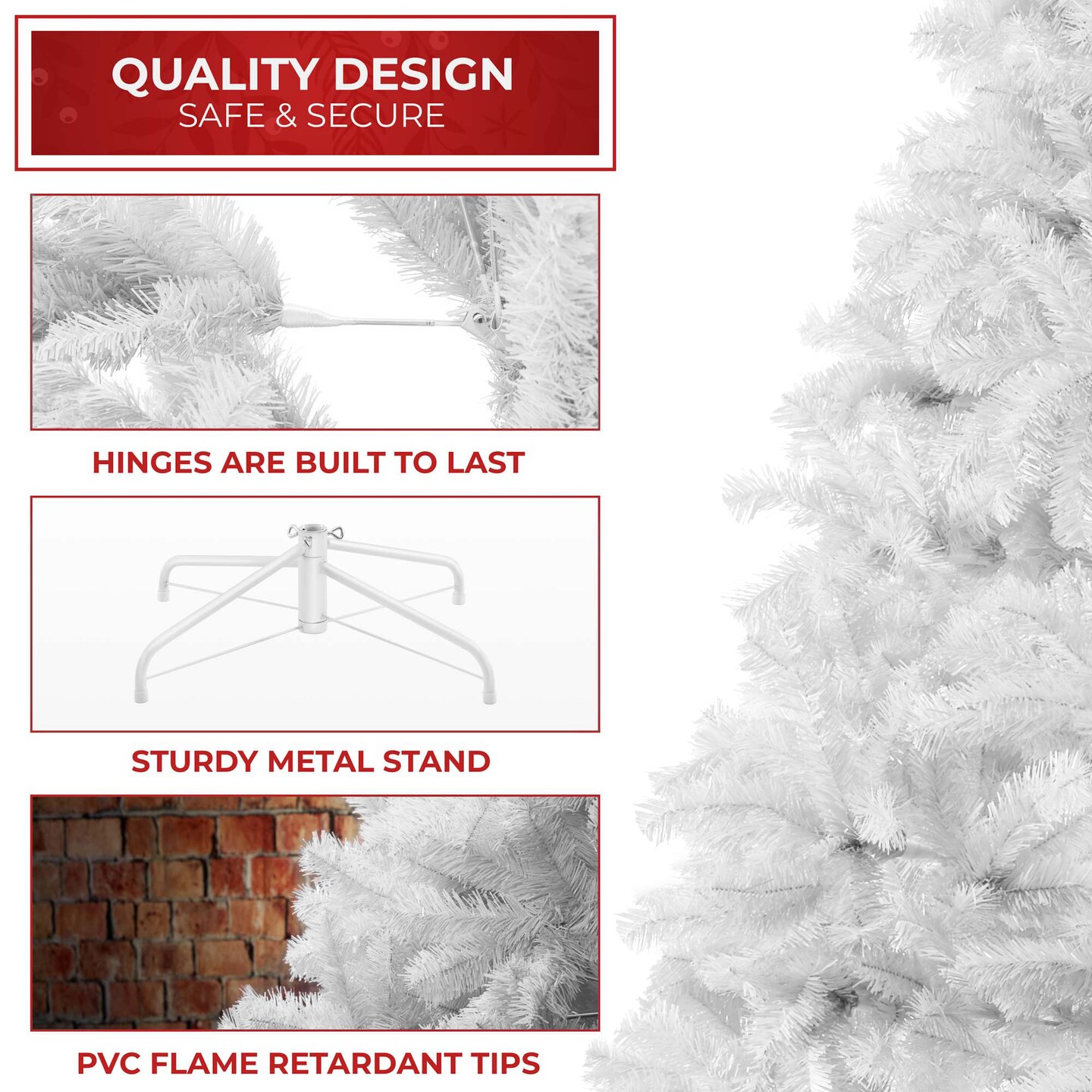 Casafield Spruce Artificial Holiday Christmas Tree&#xA0;with Sturdy Metal Stand