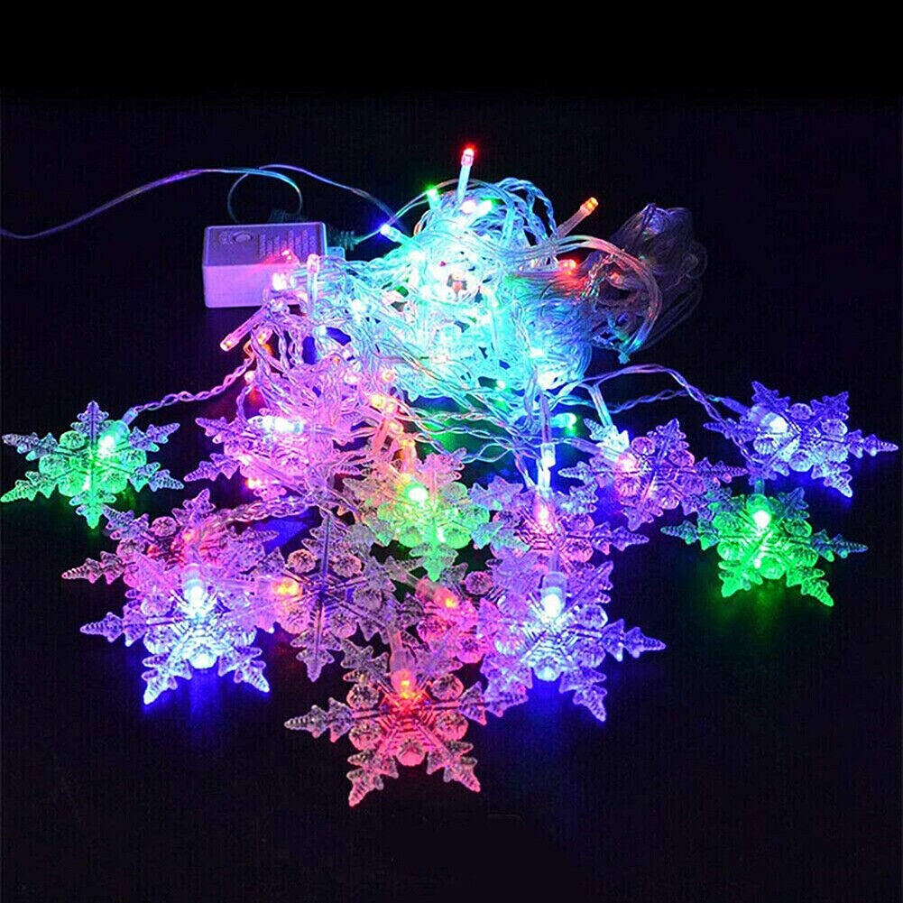 Kitcheniva 96 LED Snowflake Fairy Curtain String Lights Hanging Ornament