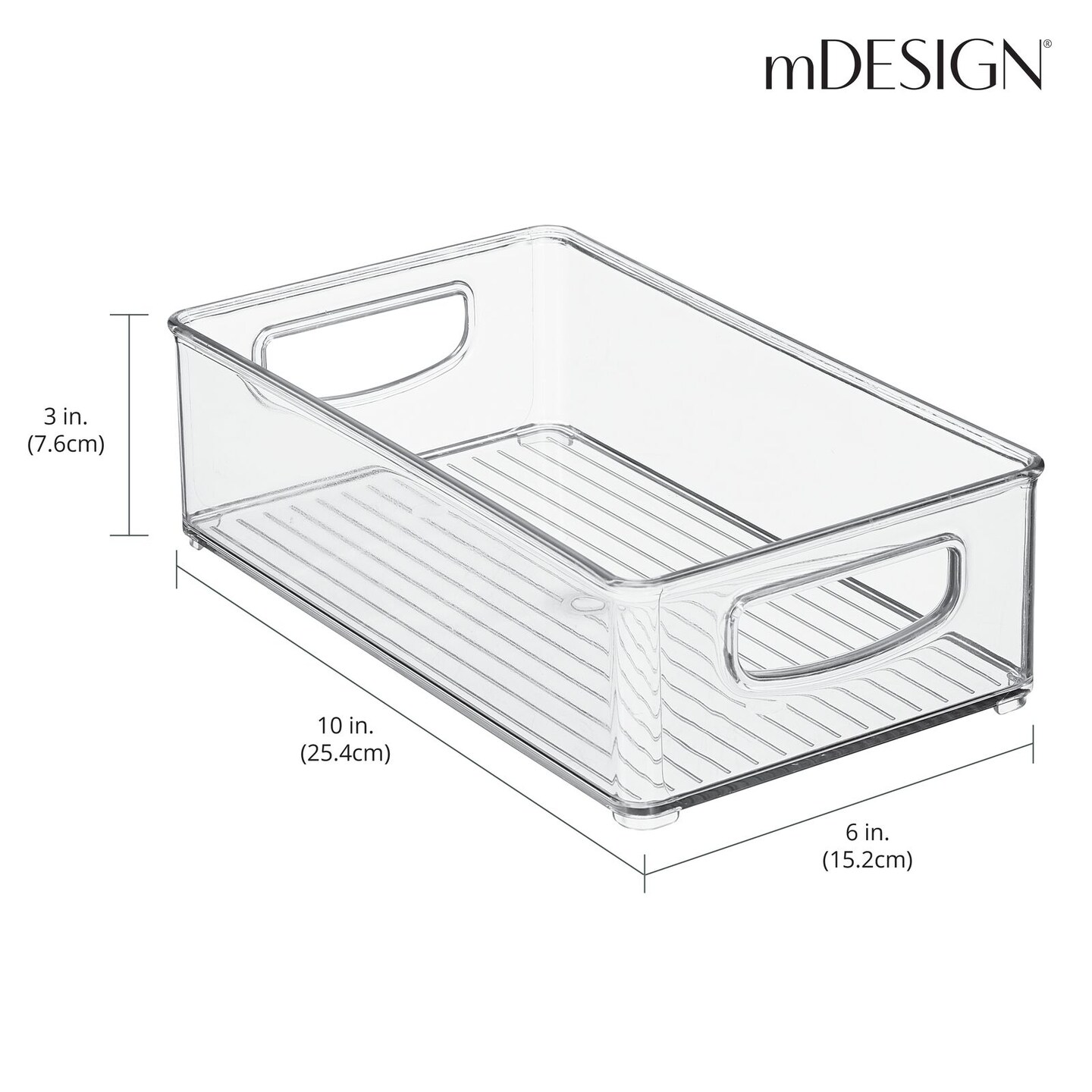 mDesign Plastic Bath Vanity Storage Organizer Bin with Handles