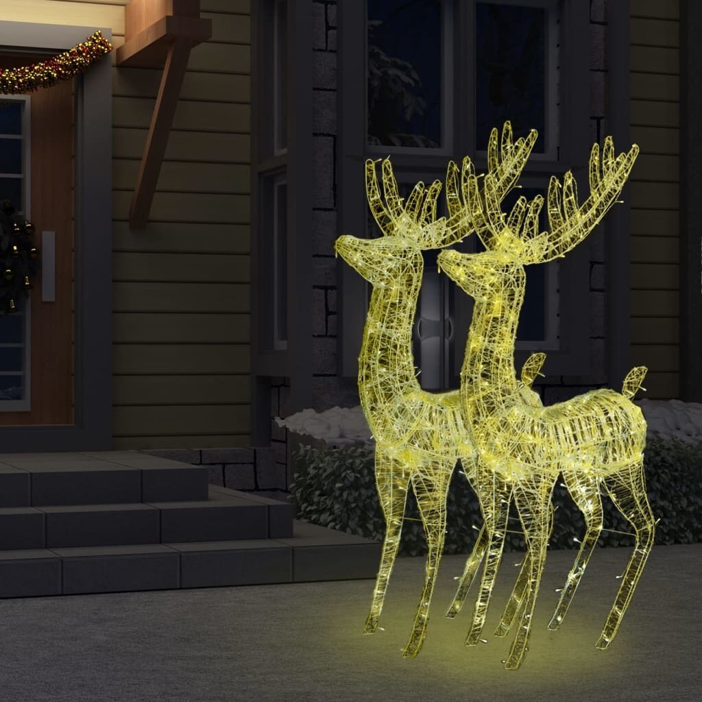 Acrylic Christmas Reindeers 250 LED 2 pcs 70.9&#x22;