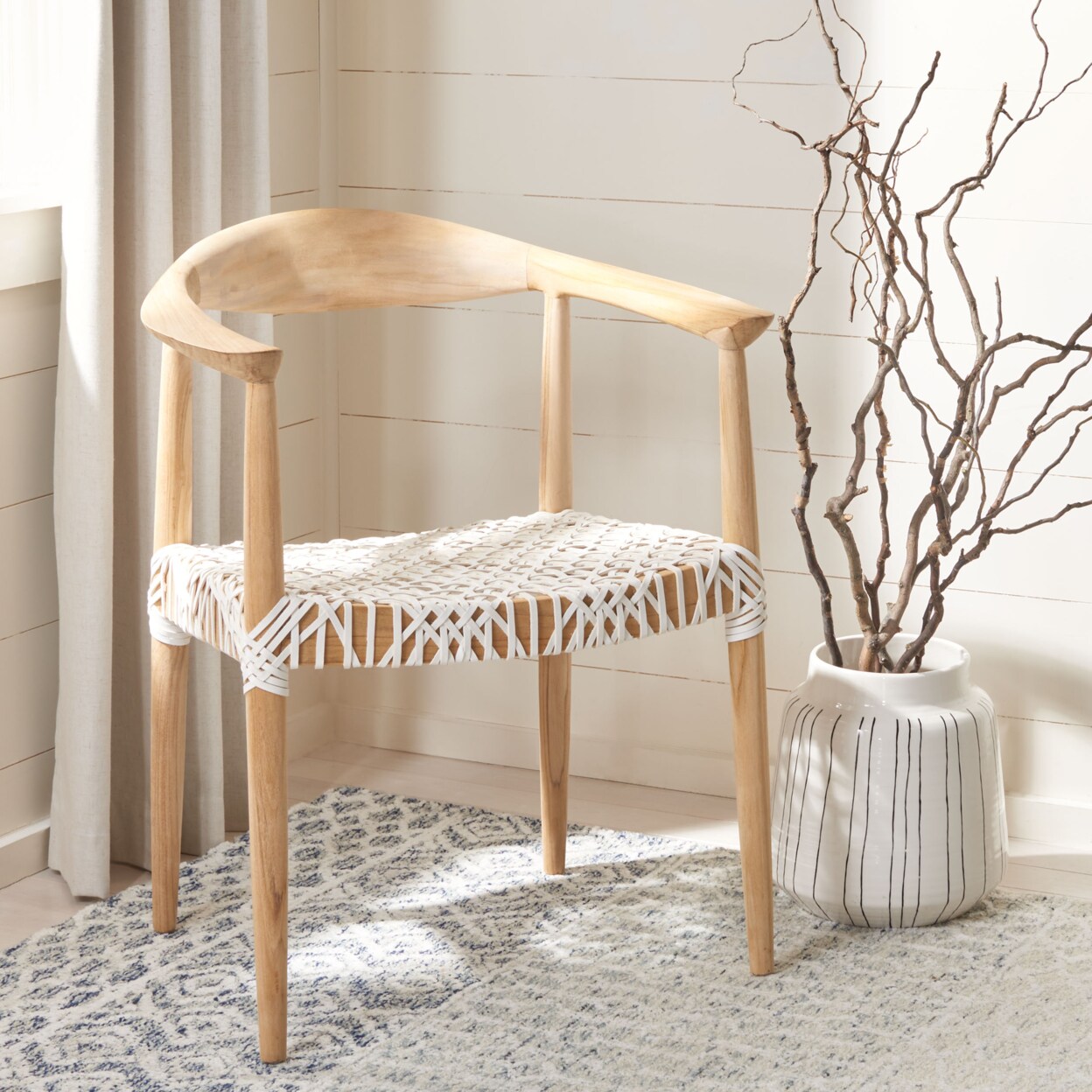 Safavieh   Bandelier Arm Chair Light Oak