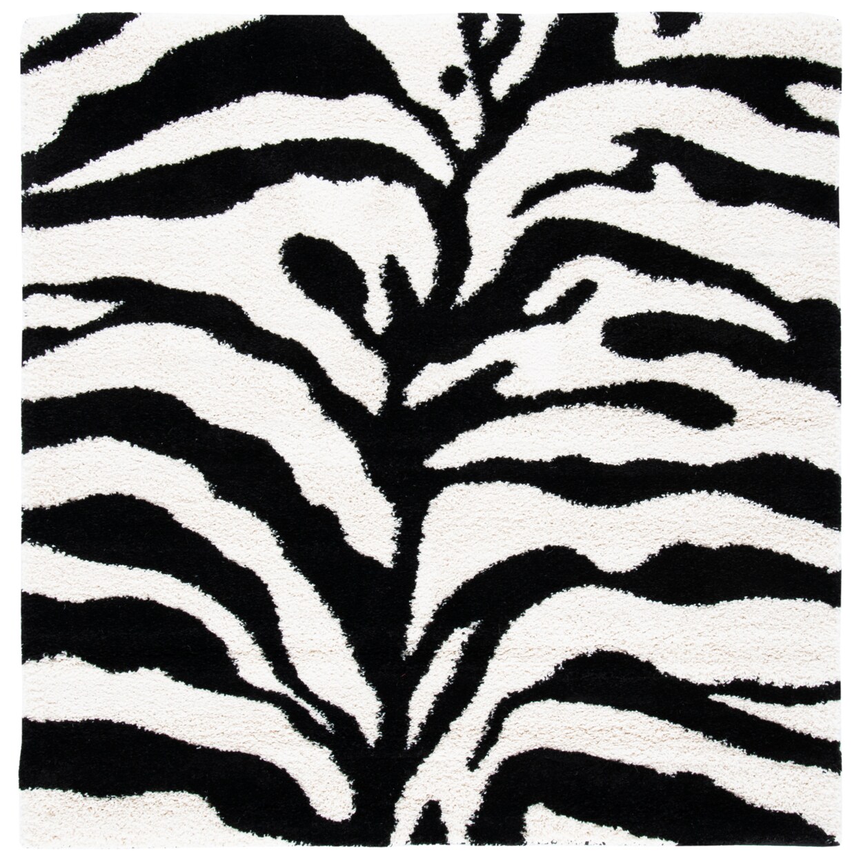 Safavieh Zebra Shag Collection Sg452-1290 Ivory/Black Rug