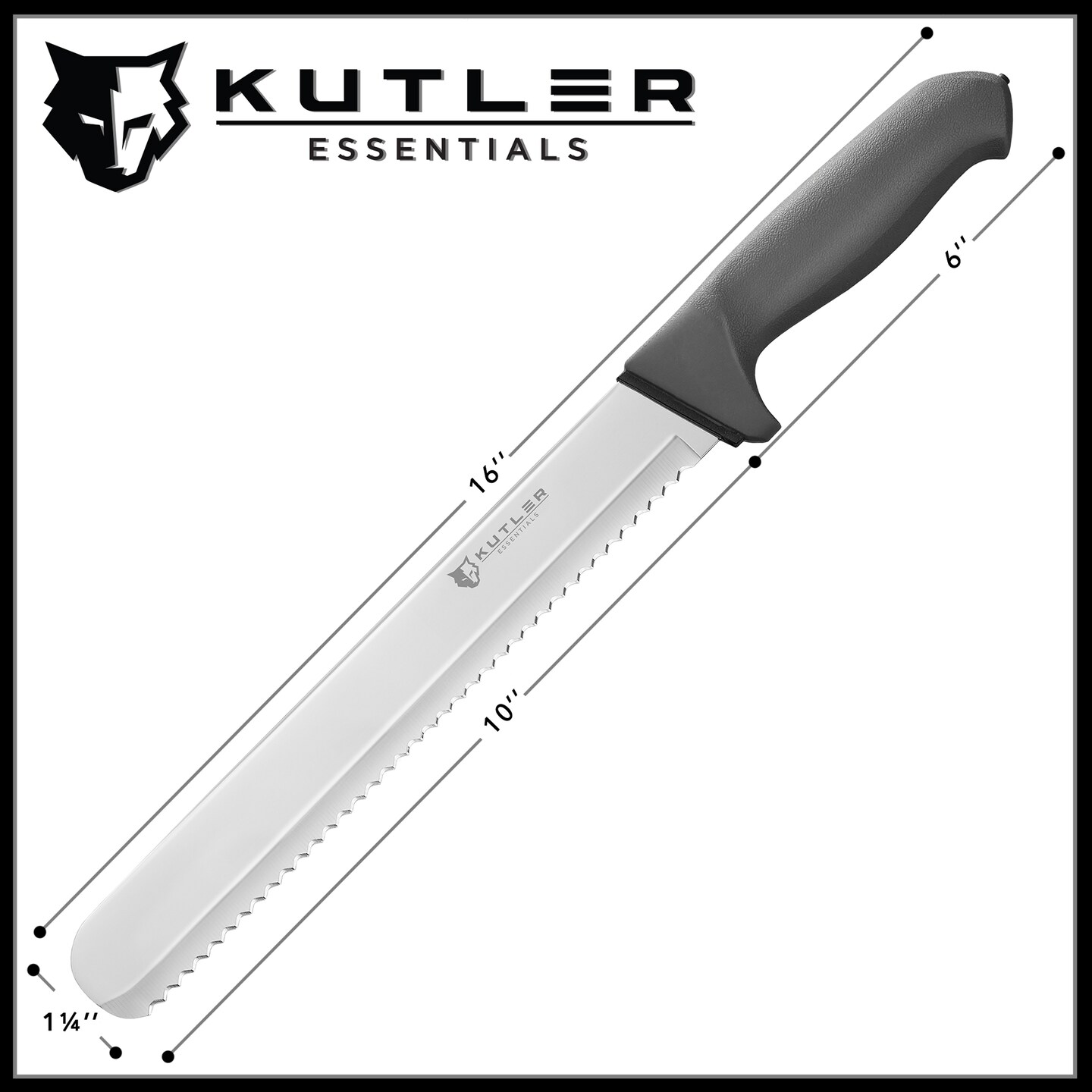 KUTLER Professional Bread Knife and Cake Slicer with Serrated Edge - Ultra-Sharp Stainless Steel Cutlery