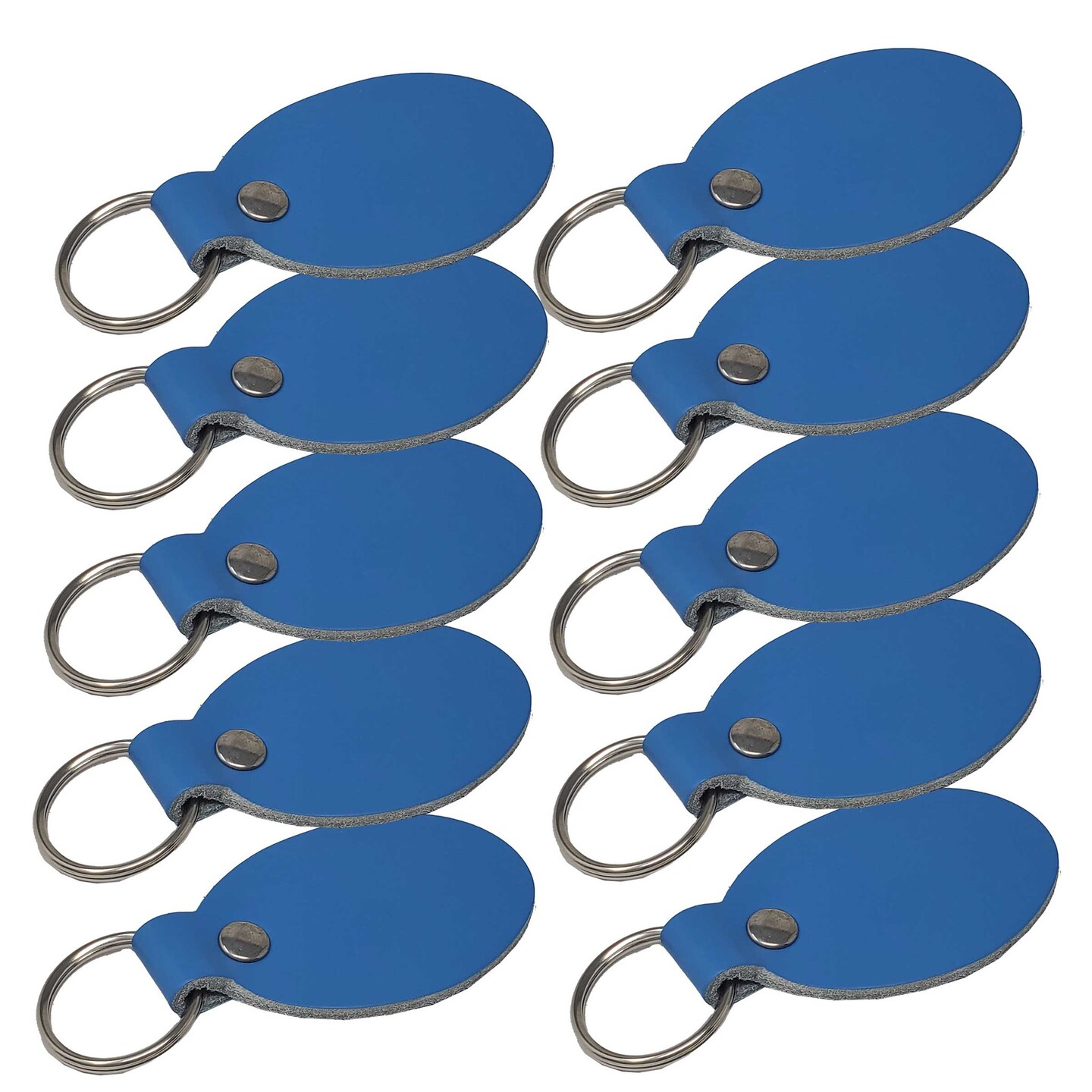 Leather Key Chains Blank 10 Pack - Hot Stamping, Embossing, Laser Engraving Ready-Promotional, Business gifts