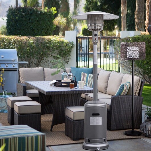 50000 BTU Stainless Steel Propane Outdoor Heater with Trip Over Protection and 2 Handles