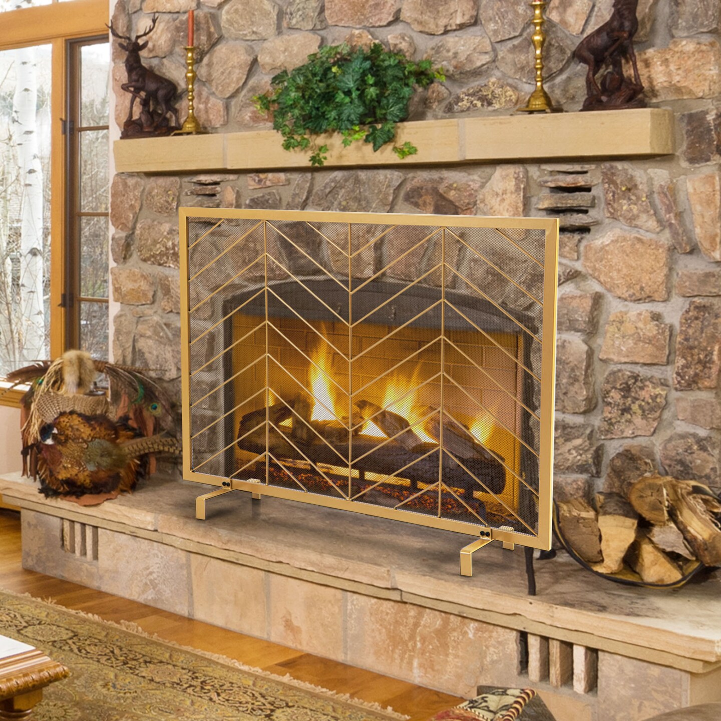 Single Panel Fireplace Screen
