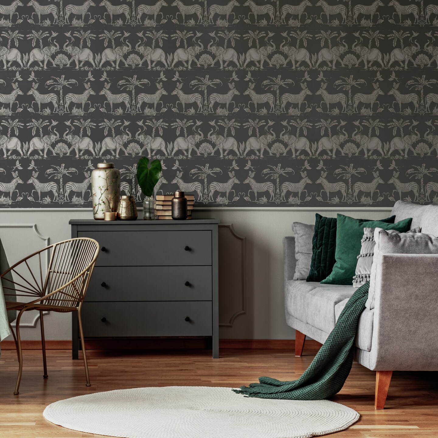 Colonial Charcoal Wallpaper