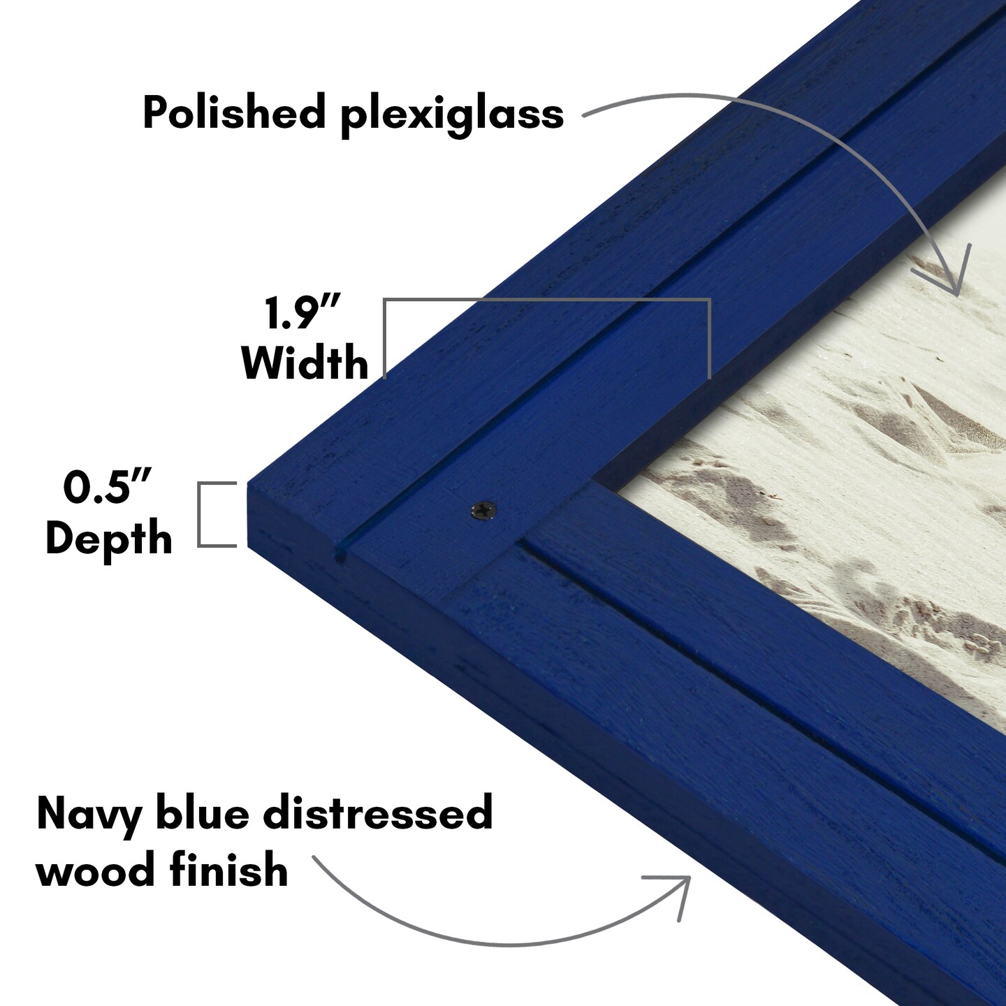 Americanflat Picture Frame - Rustic Picture Frame with Textured Engineered Wood, Shatter Resistant Glass and Easel Back - Horizontal and Vertical Display