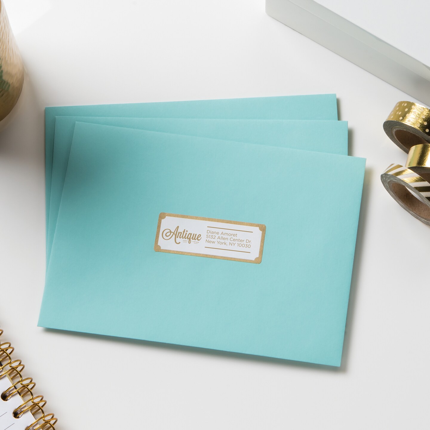Avery Address Labels with Gold Border for Inkjet Printers, 1&#x22; x 2-5/8&#x22;,  300 Labels (6529)