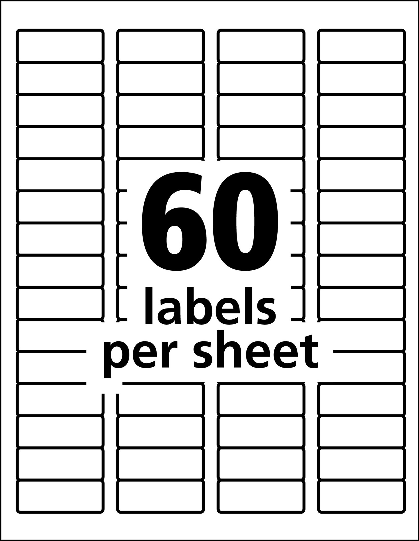 Avery Durable ID Labels, TrueBlock Technology, Permanent Adhesive, 2/3" x 1-3/4", 3,000 Labels (61533)