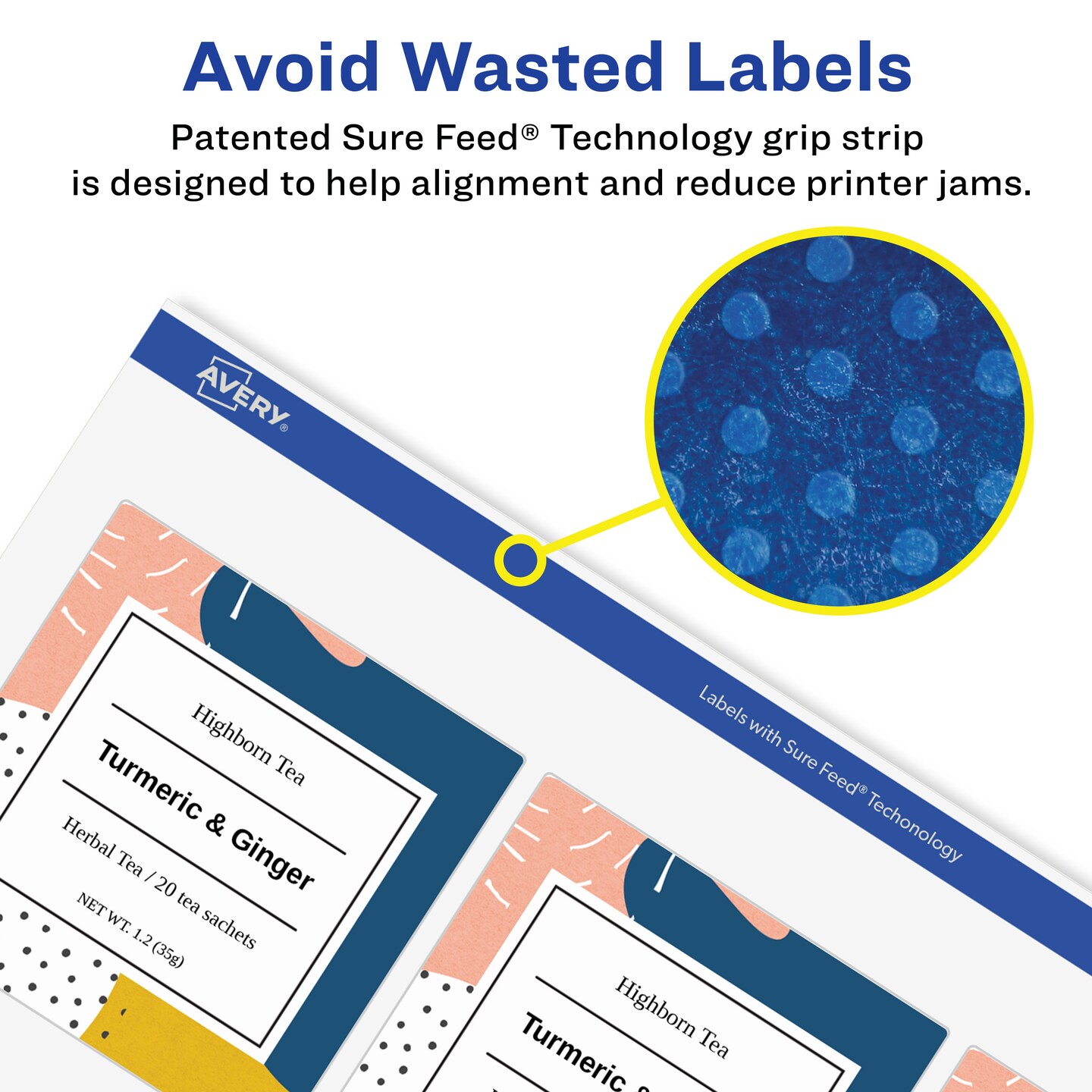 Avery Print-to-the-Edge Round Labels, Sure Feed Technology, Permanent Adhesive, 1-1/2&#x22;, 400 Labels (8293)