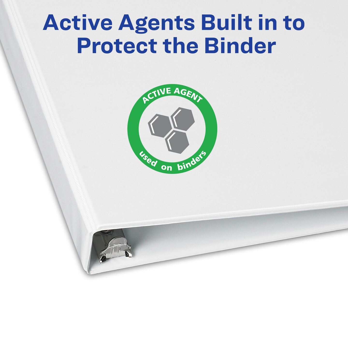 Avery TouchGuard Protection View 3 Ring Binder, Clear View Cover, 1" Slant Rings, 1 White Binder (17141)