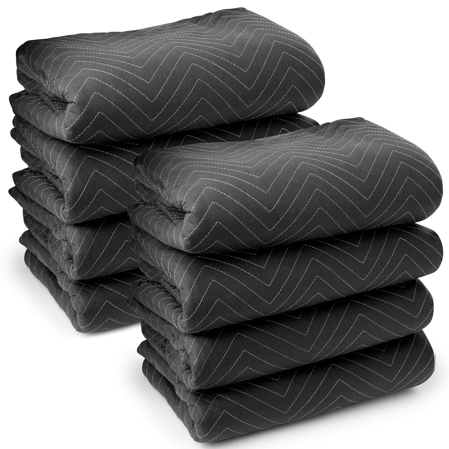 Sure-Max 8 Moving &#x26; Packing Blankets - Ultra Thick Pro - 80&#x22; x 72&#x22; (65 lb/dz weight) - Professional Quilted Shipping Furniture Pads Black