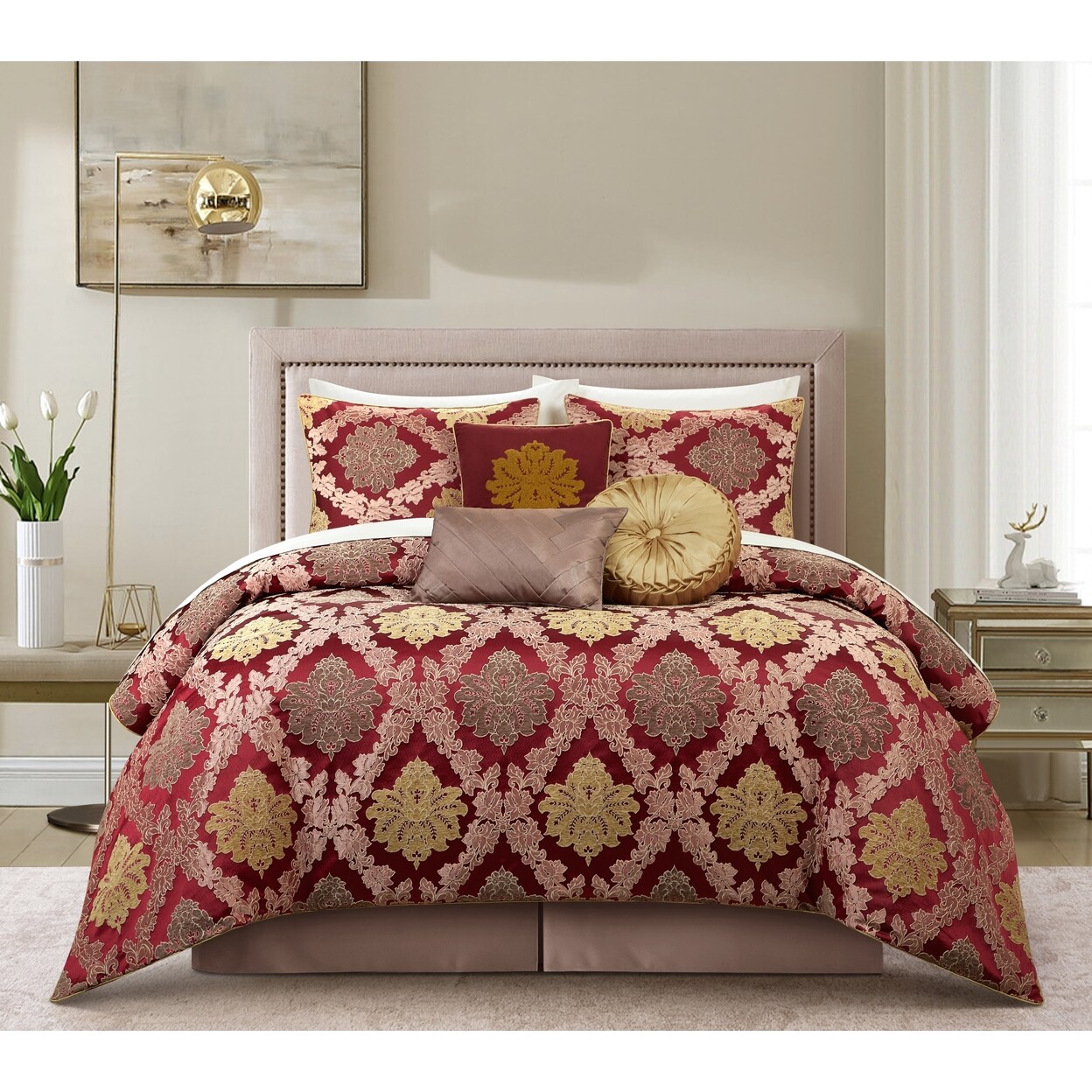 Chic Home Gretta 10 Piece Queen Size Chenille Comforter Set Medallion