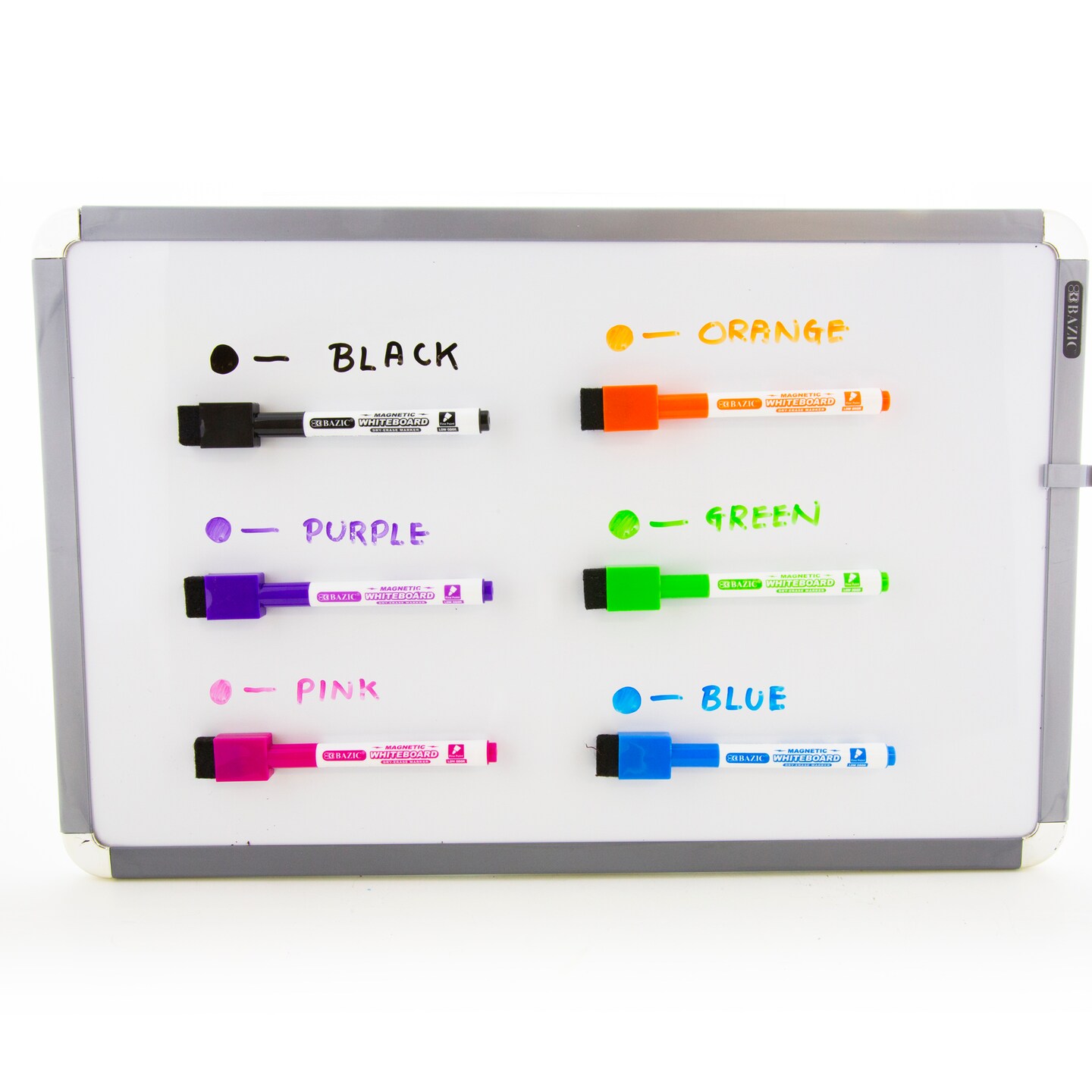 BAZIC Magnetic Bright Color Dry-Erase Markers (6/Pack)