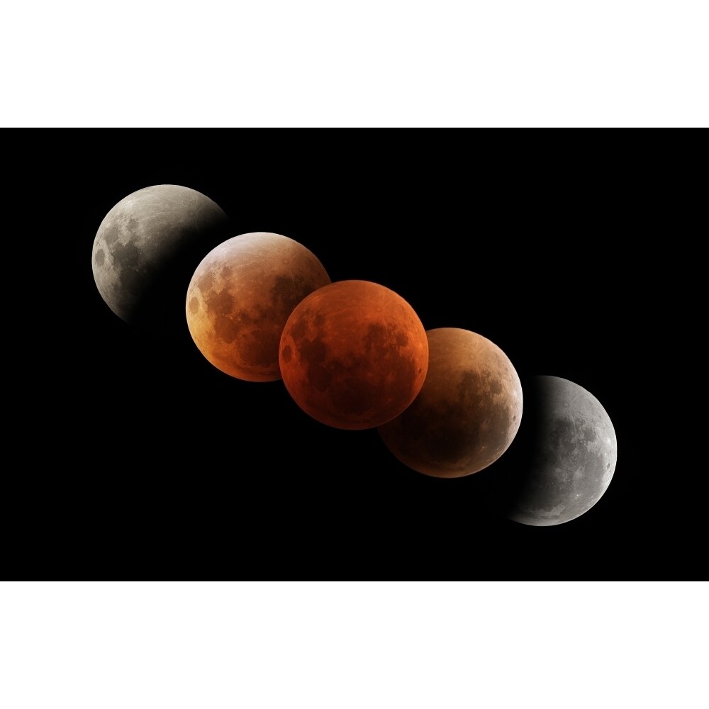 Composite Image Of Lunar Eclipse Poster Print