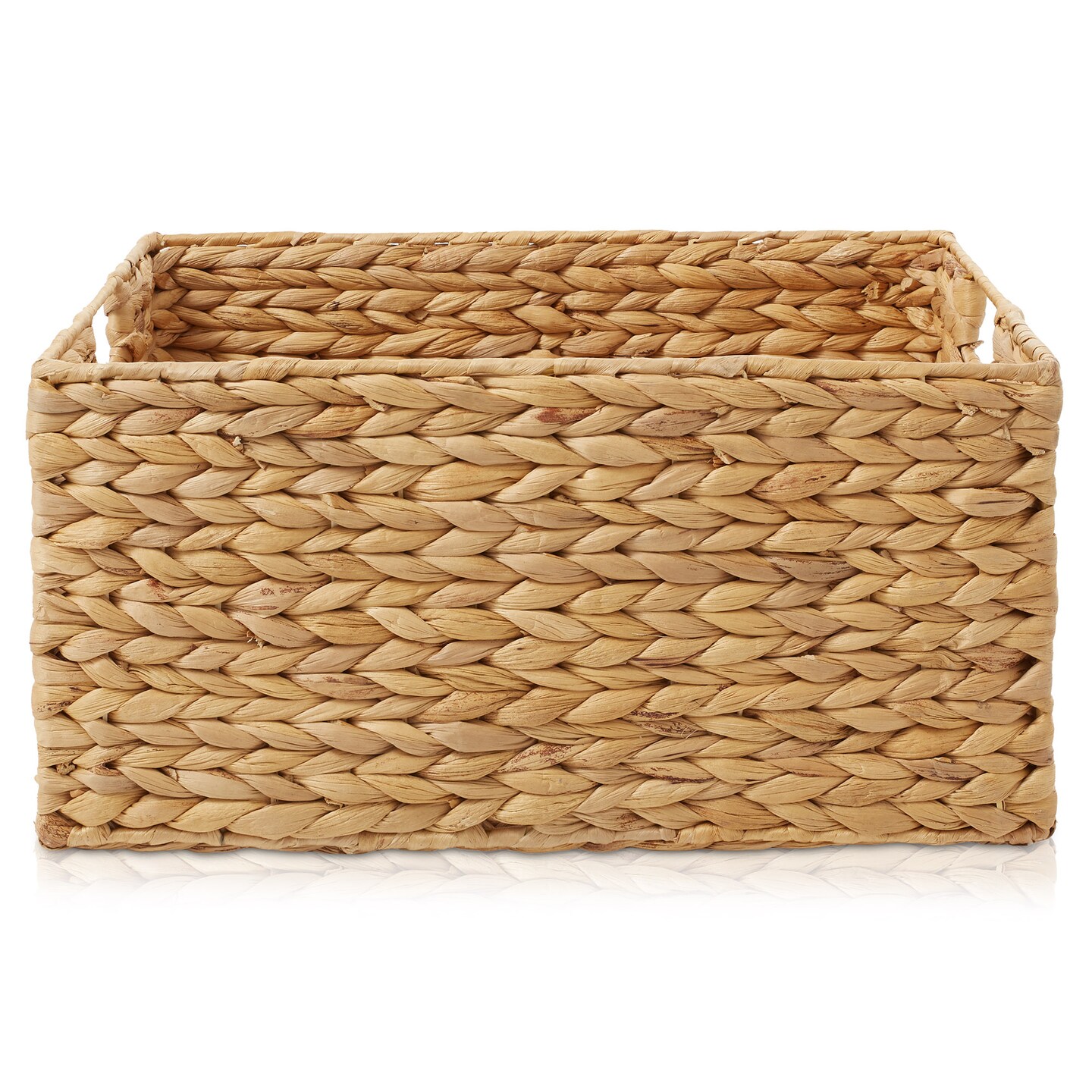 Casafield Water Hyacinth Pantry Baskets with Chalkboard Labels and Chalk Marker, Woven Storage Bin Organizers for Kitchen Shelves