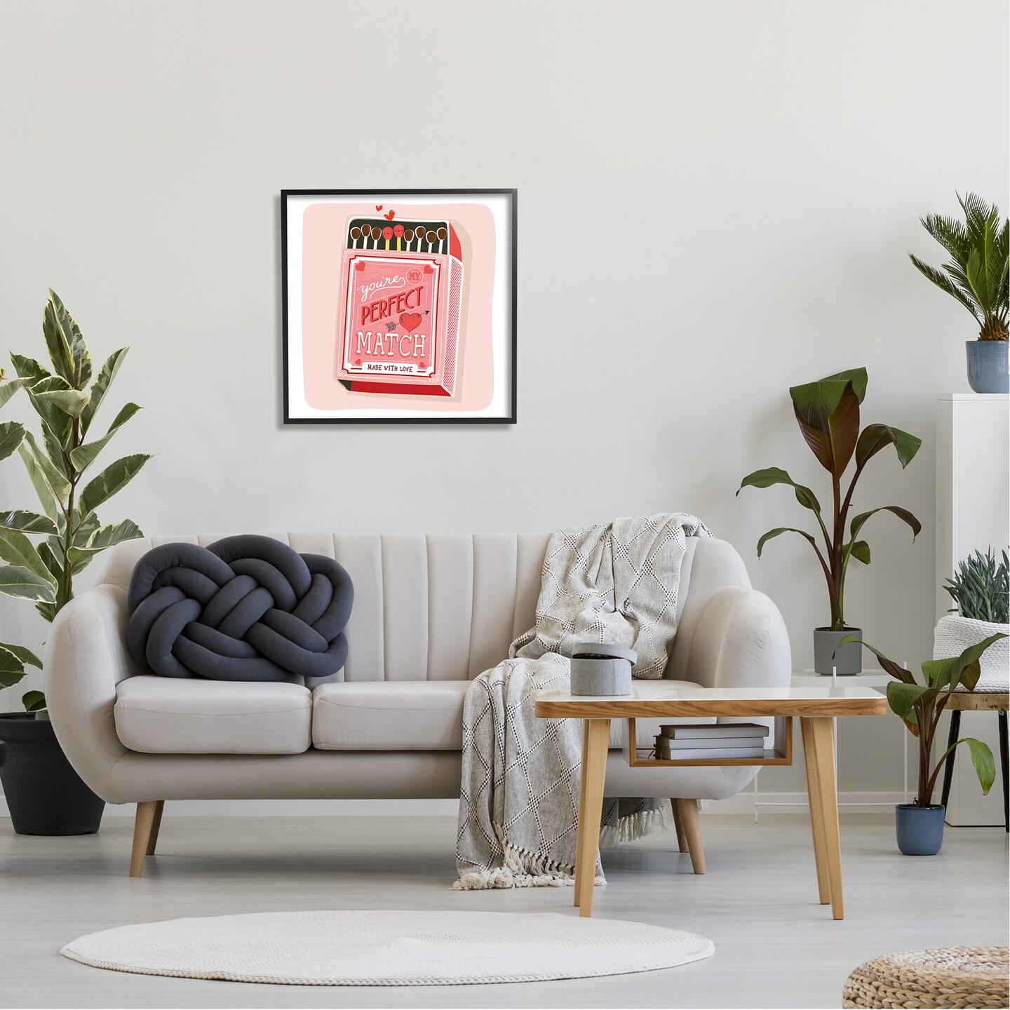 Stupell Industries My Perfect Match Fun Romance Black Framed Giclee Art