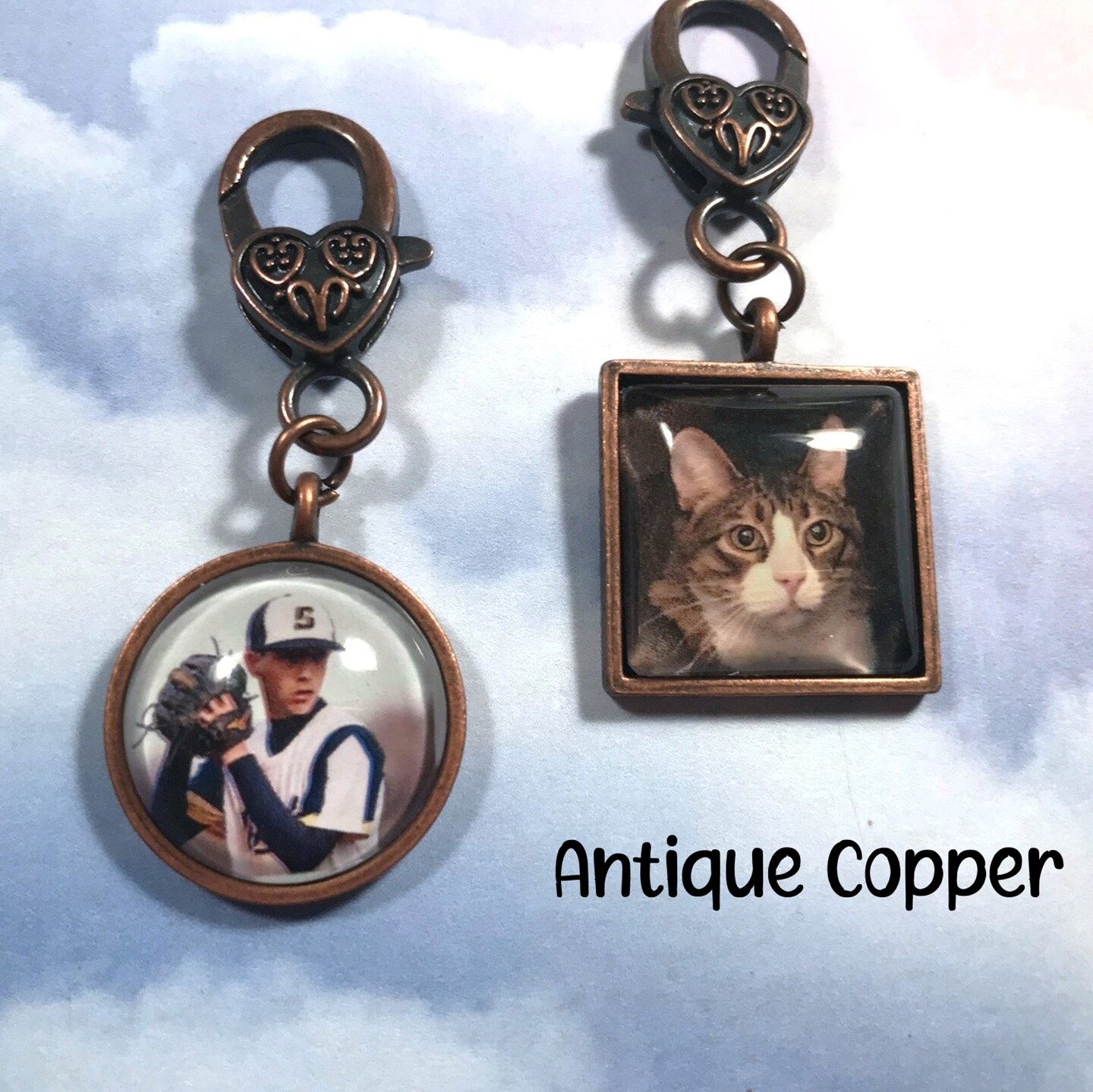 Custom Photo Charm Zipper Pull Charm Purse Photo Charm Pet Photo