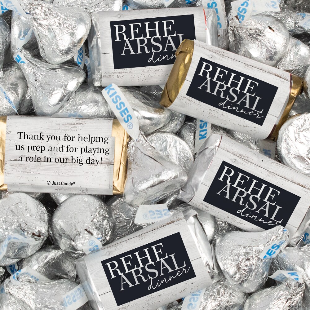 116 Pcs Wedding Rehearsal Dinner Candy Favors Miniatures Chocolate & Kisses (1.50 lbs) - Rustic