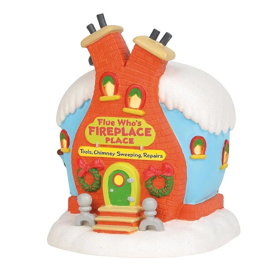 Dr Seuss The Grinch Flue Who's Fireplace Place Lighted Building #6003319