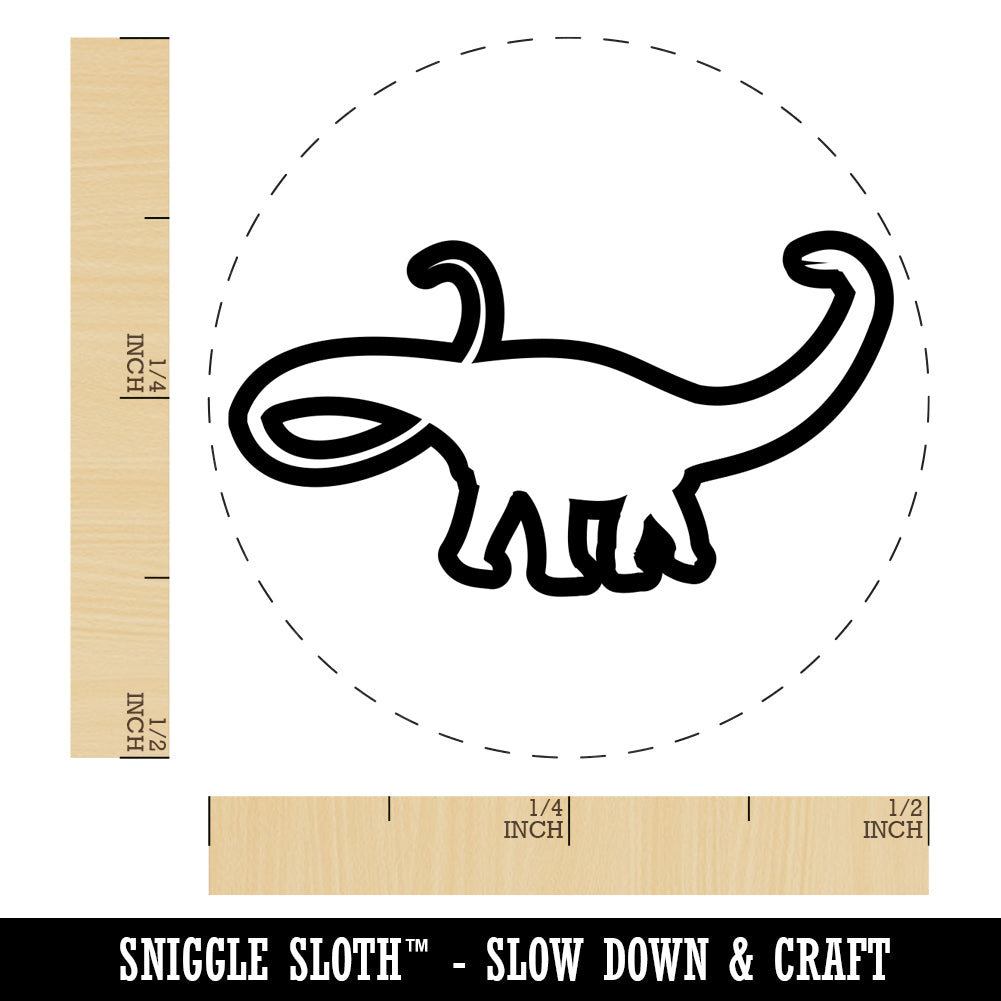 Apatosaurus Dinosaur Outline Self-Inking Rubber Stamp for Stamping Crafting Planners