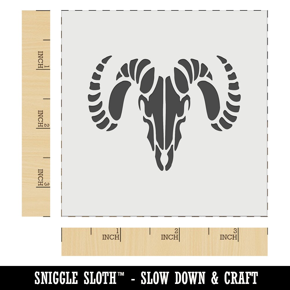 Ram Skull with Curved Horns Wall Cookie DIY Craft Reusable Stencil