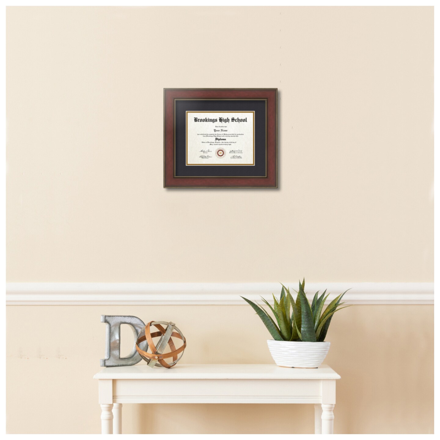 ArtToFrames 7x9 inch Diploma Frame - Framed with Black and Gold Mats, Comes with Regular Glass and Sawtooth Hanger for Wall Hanging (D-7x9)