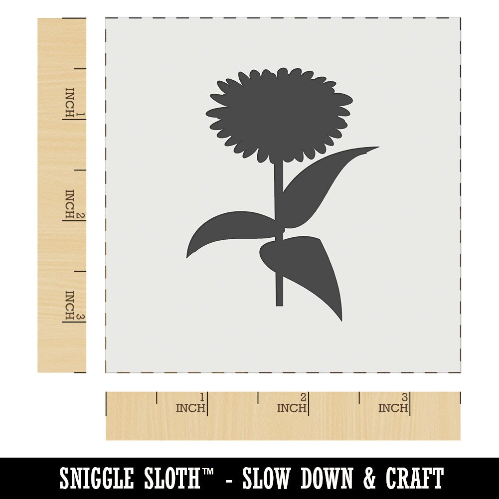 Zinnia Flower Solid Wall Cookie DIY Craft Reusable Stencil