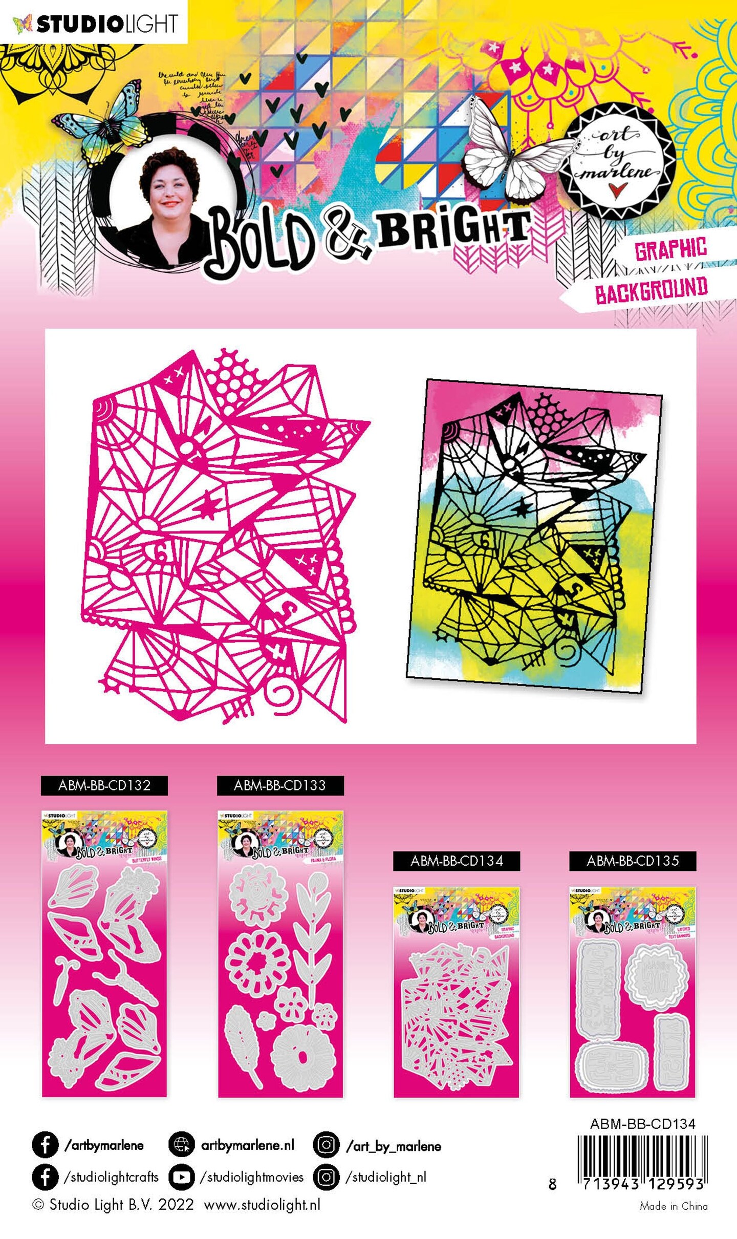 Studio Light ABM Cutting Die Graphic Background Bold &#x26; Bright 100x160x1mm 1 PC nr.134