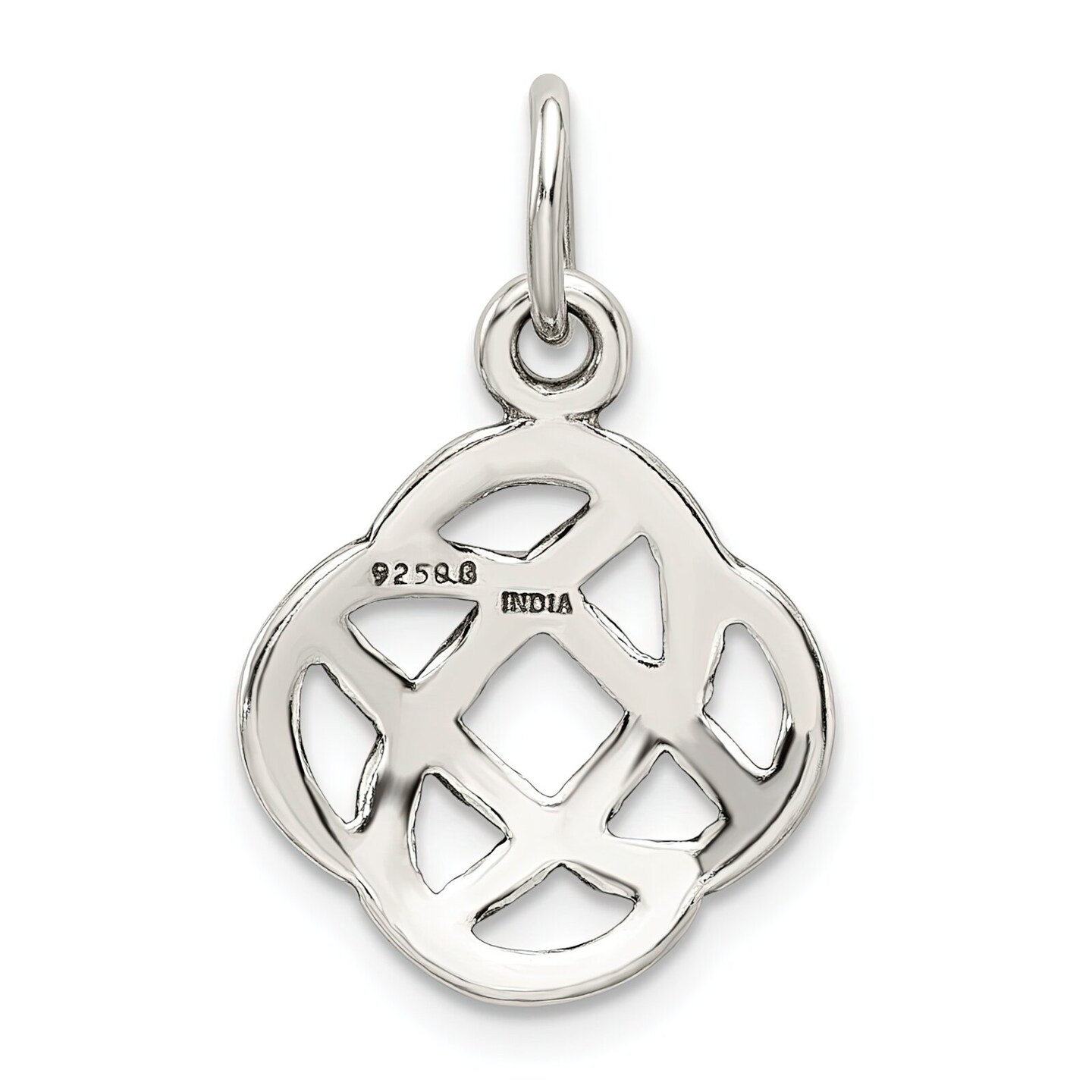 Sterling Silver Antiqued Celtic Knot Charm Pendant Jewerly 23mm x 15mm