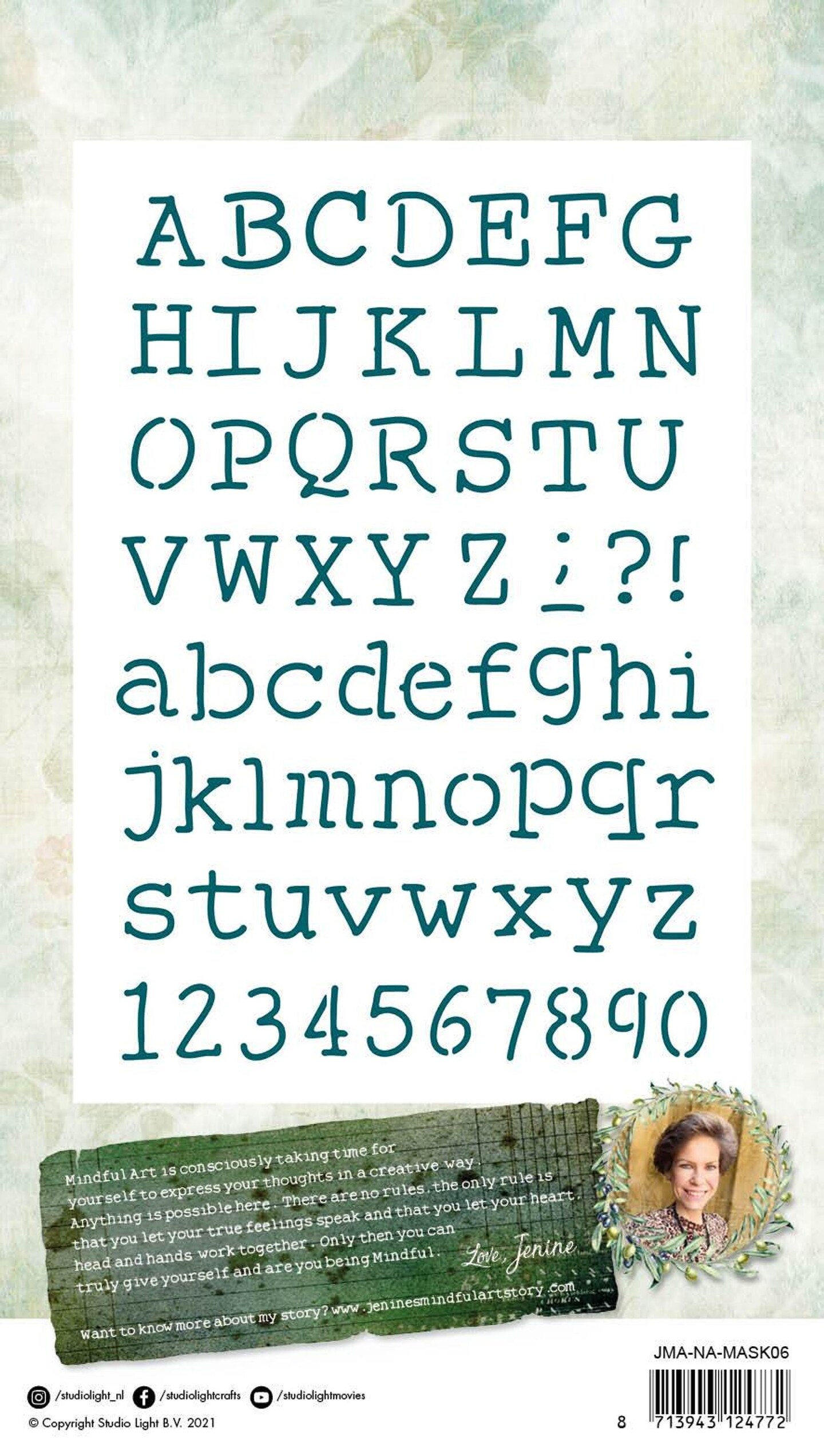 Studio Light JMA Mask Alphabet Playful Typewriter New Awakening 148X210mm nr.06