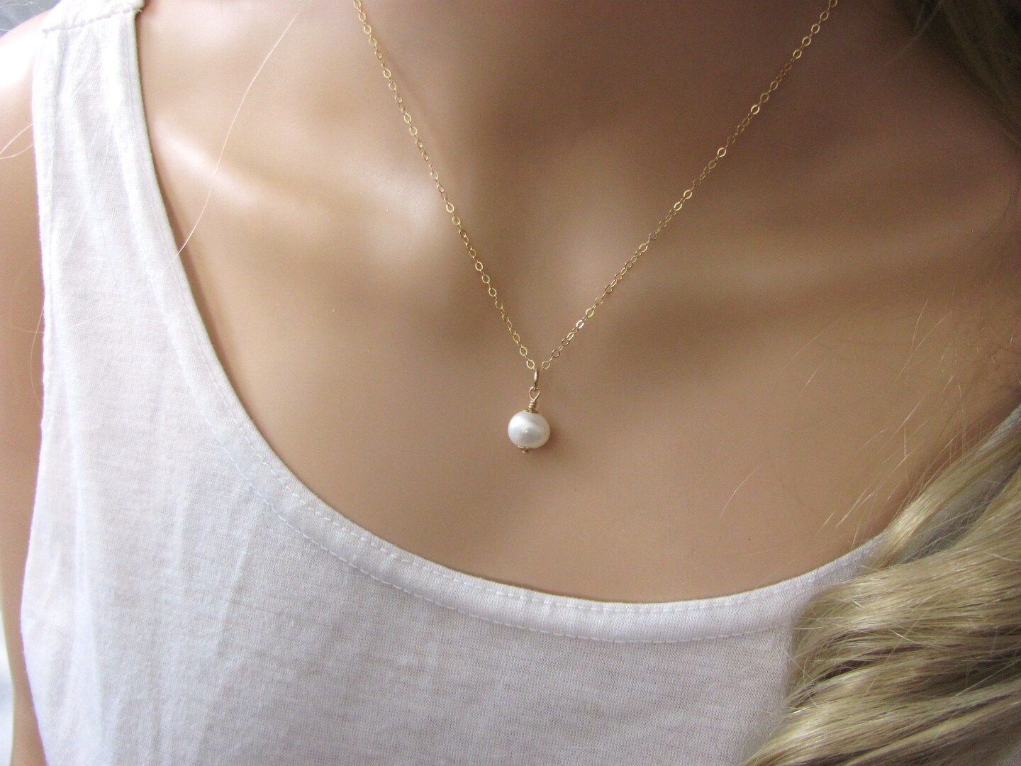 Pearl Necklace and Earring Set, Freshwater Pearl Bridal Jewelry product 3