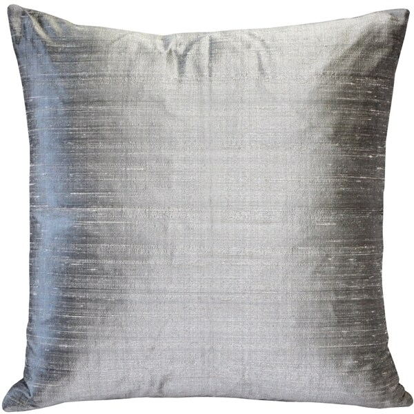 Pillow Decor   - Sankara Silver Silk Throw Pillow 16x16