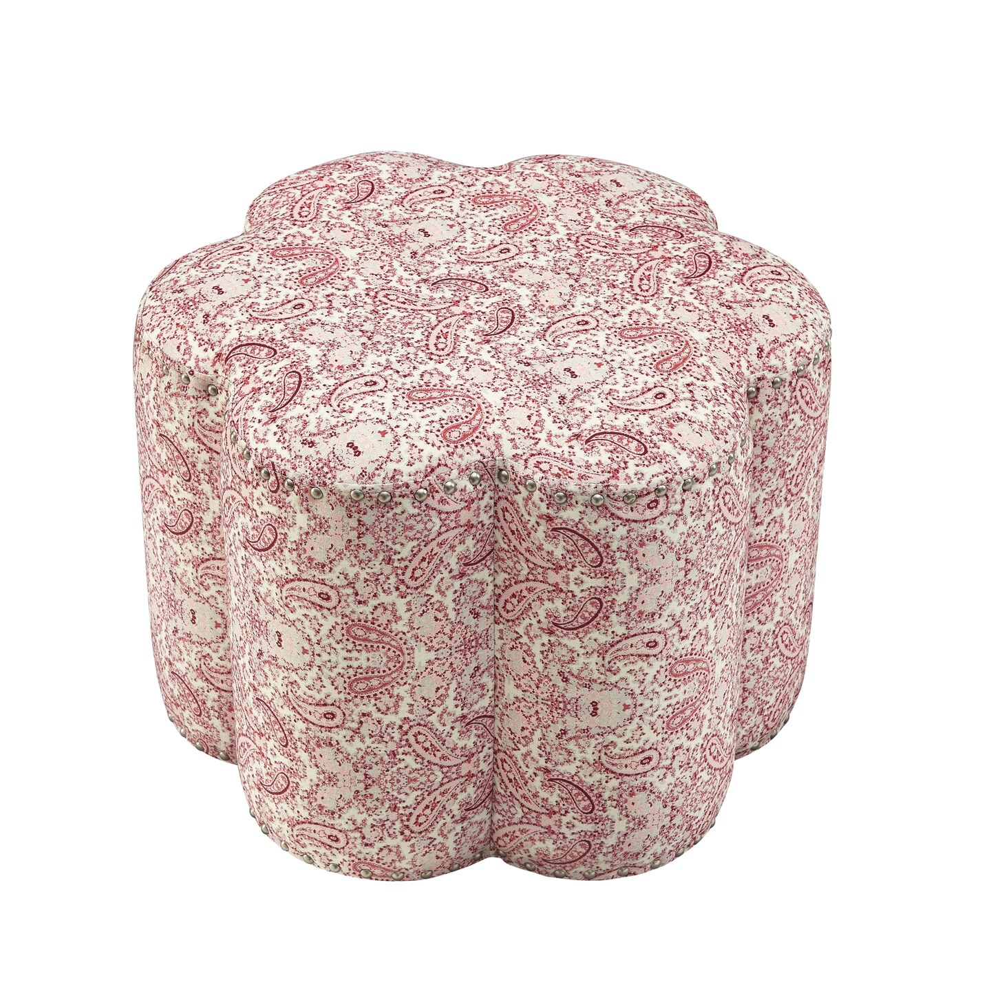Bronx Linen Flower Shape Ottoman