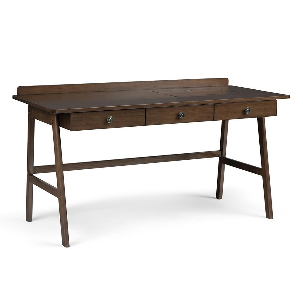 Simplihome Rylie Solid Wood 60&#x22; Home Office Desk, Writing Table, Study Table