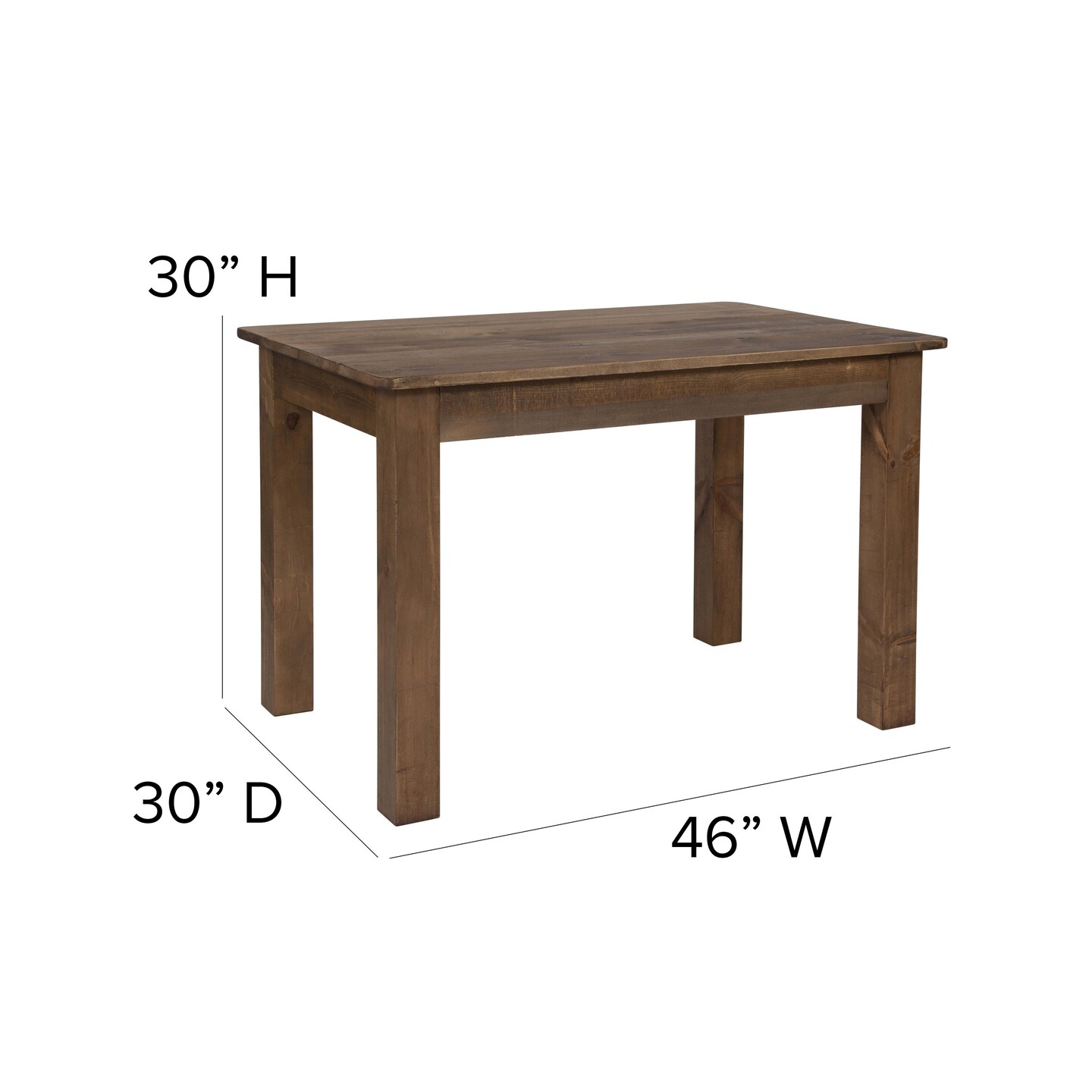 Merrick Lane Rectangular Antique Solid Pine Farm Dining Table