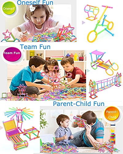 JUANYUE 500 PCS Building Toys Building Blocks Kids Educational Construction Engineering Set, Interlocking Creative Connecting Kit, STEM Toy for Both Boys and Girls