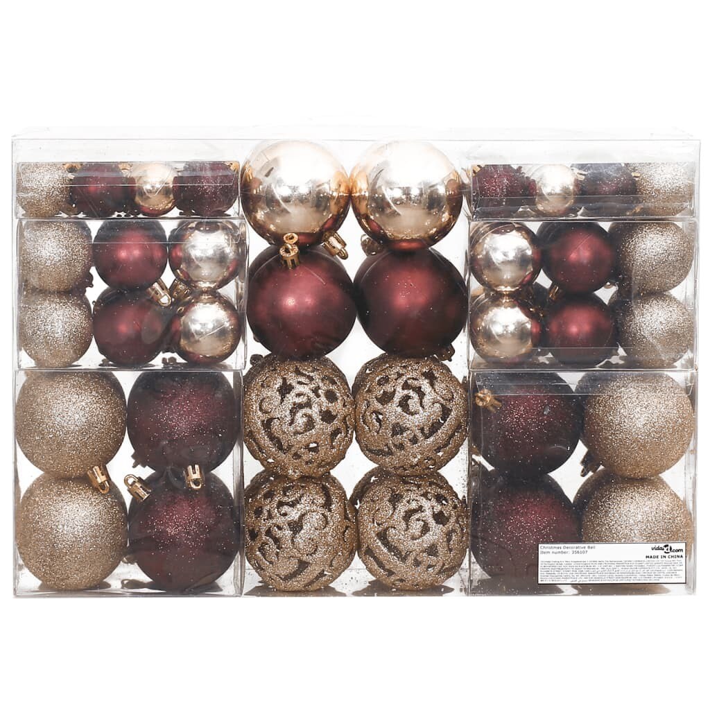 Christmas Baubles 100 pcs  1.2&#x22; / 1.6&#x22; / 2.4&#x22;