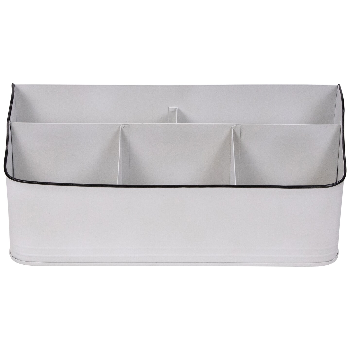 Northlight 14.25" White Rectangular Kitchen Utensil Storage Holder