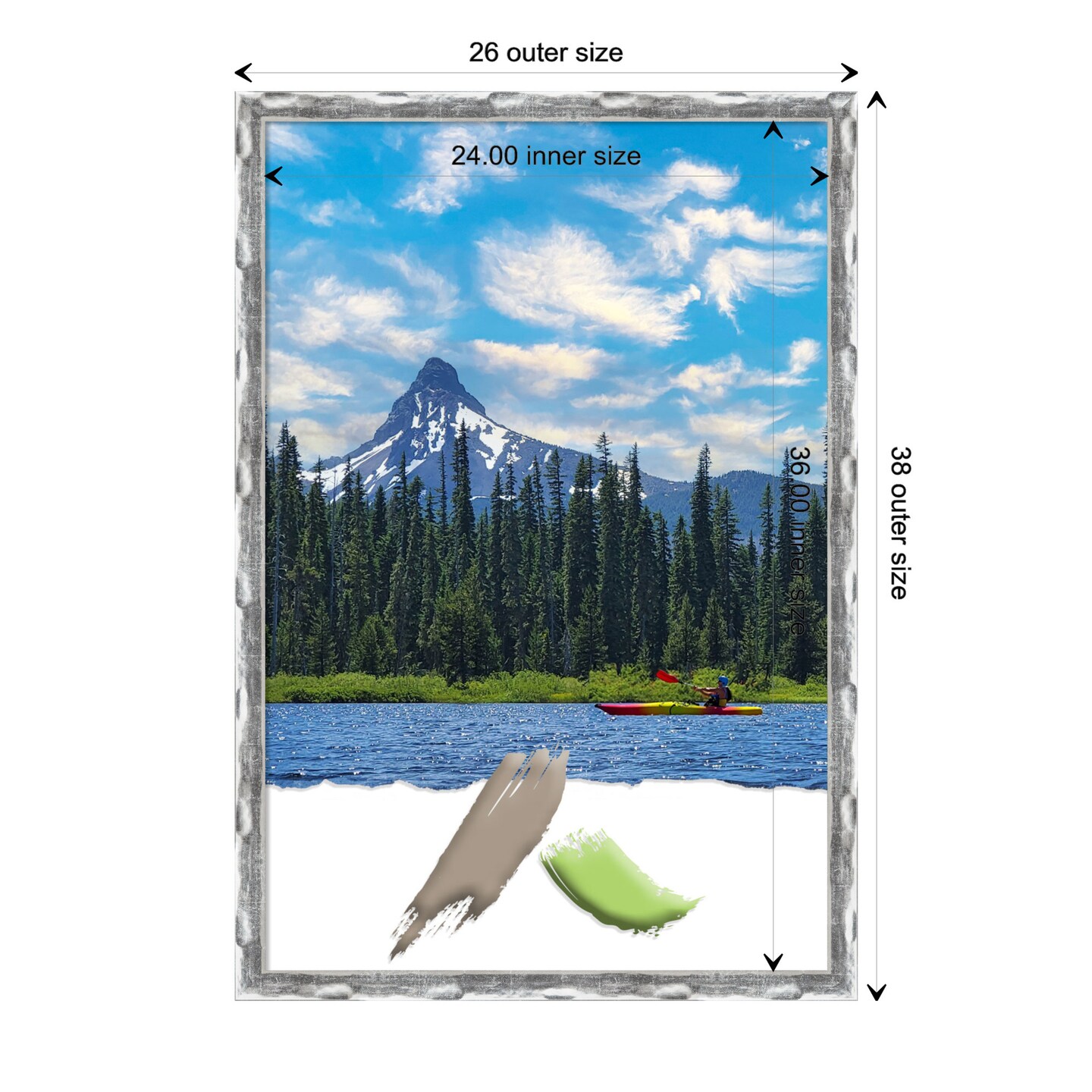 Scratched Wave Chrome Picture Frame, Photo Frame, Art Frame