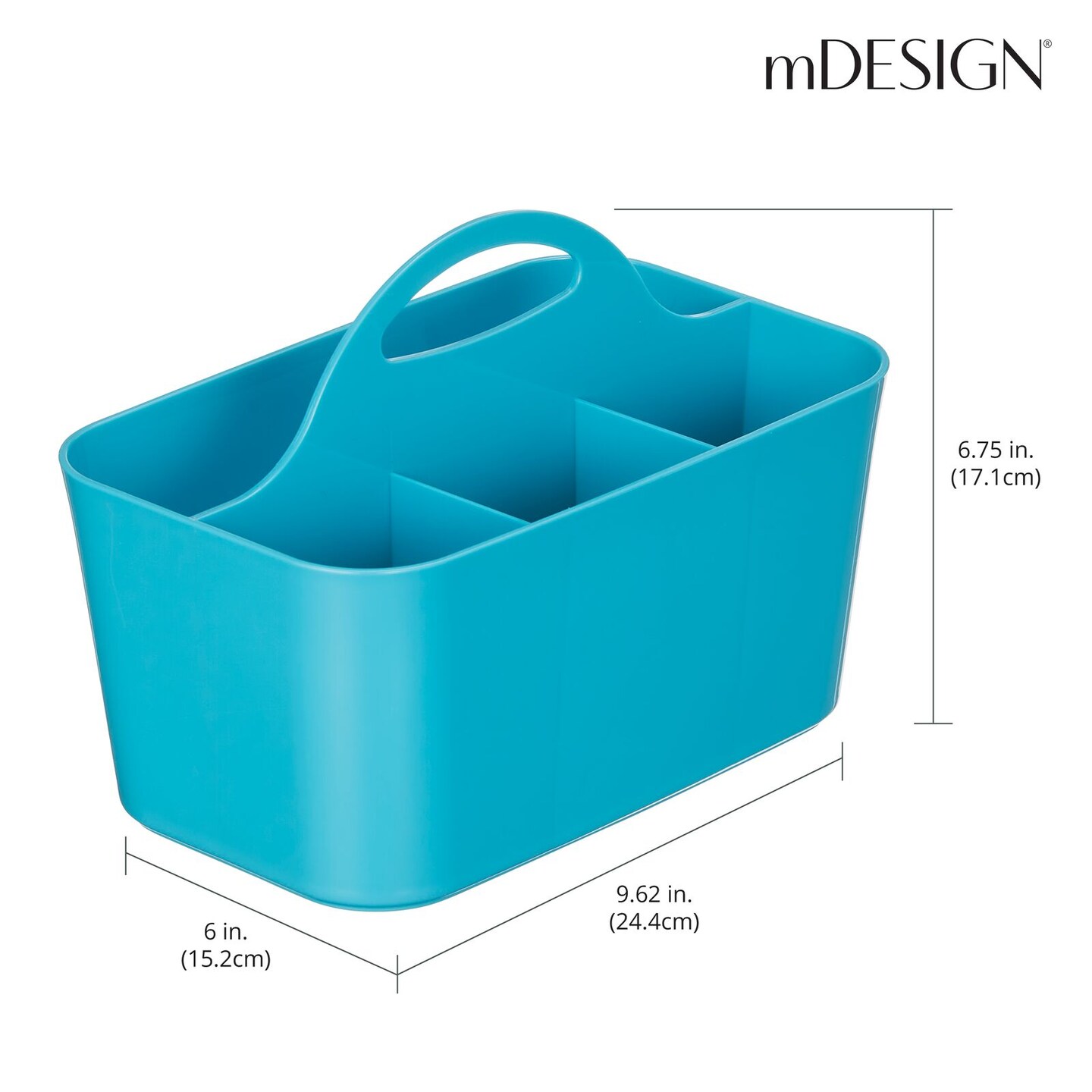 mDesign Plastic Shower Caddy Storage Organizer Basket with Handle