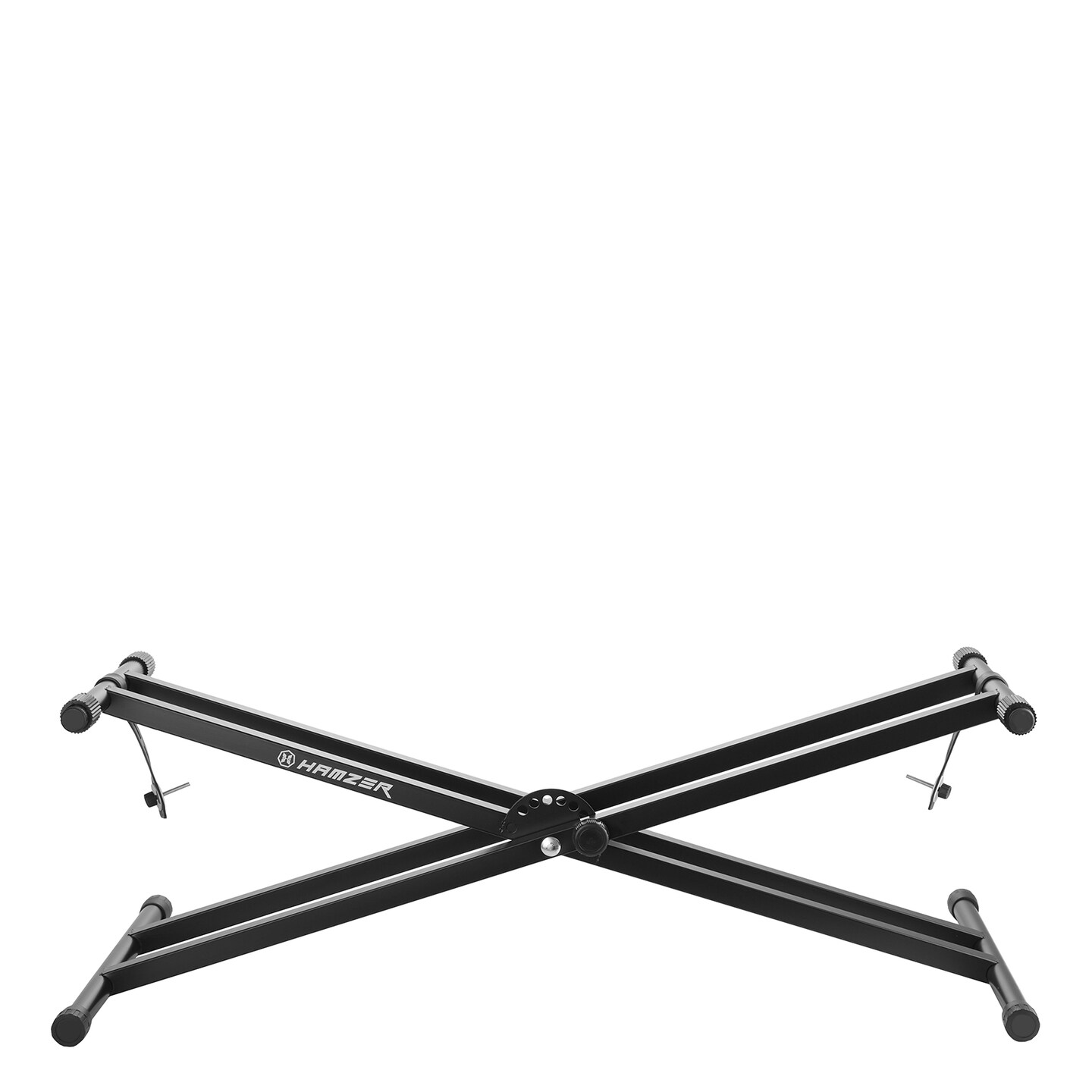 Hamzer Heavy Duty, Double-X Piano Keyboard Stand - Height Adjustable &#x26; Portable Brace w/ Non Slip Caps &#x26; Durable Locking Straps, Black