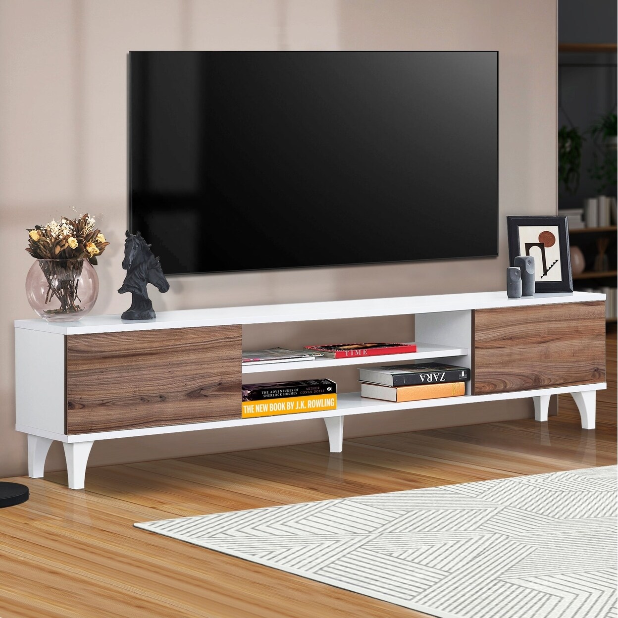 Atelier Mobili Mid Century Modern Farmhouse TV Stand - Entertainment ...